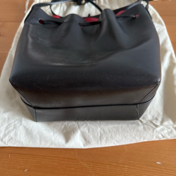 Mansur Gavriel Black and Red Leather Mini Bucket Bag - Picture 7 of 9